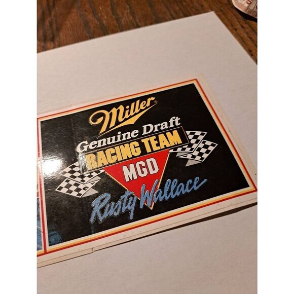 Vintage Rusty Wallace Fan Club Miller Nascar Bumper Sticker Race Car Mancave - Picture 9 of 9